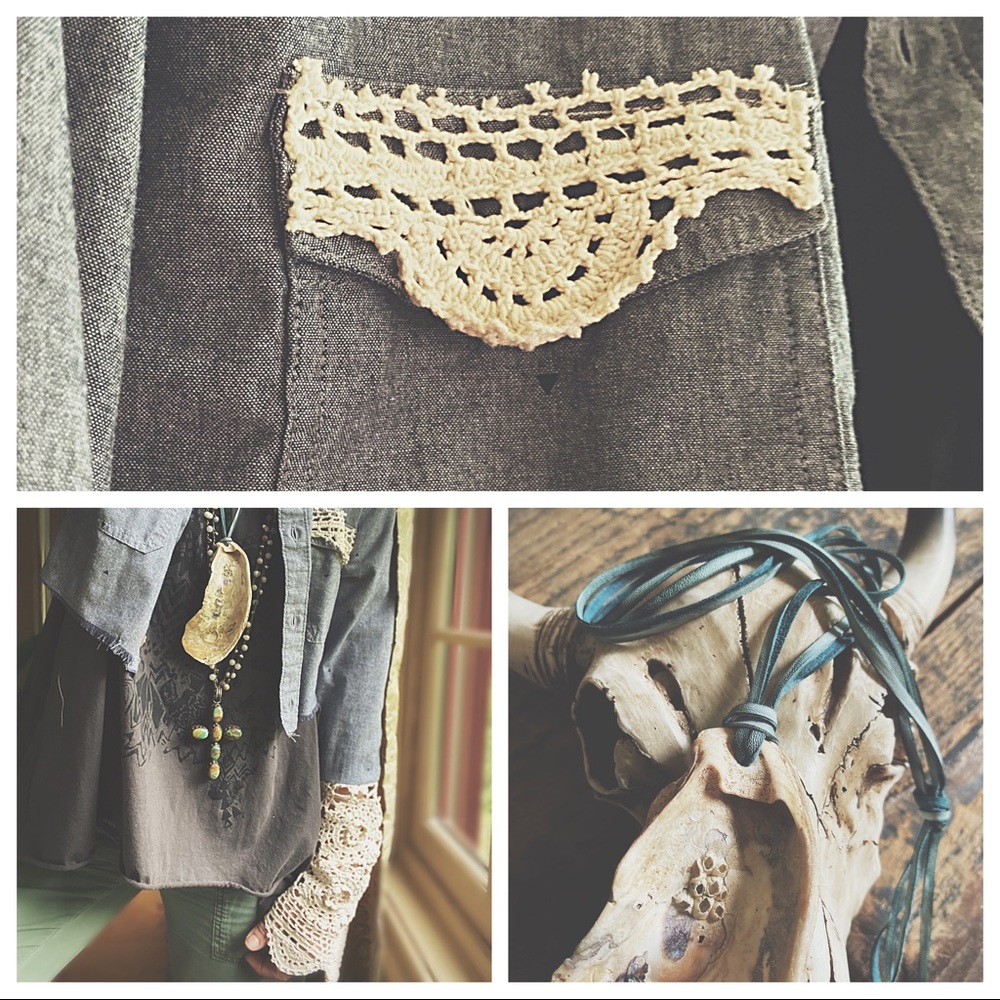 Jacket Macramé  Sleeve & wrap necklace HP🌵 - Picture 7 of 16